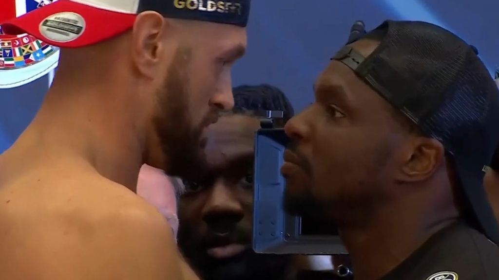 Weigh-in descends into dance battle as Tyson Fury keeps it light for title fight vs. Whyte