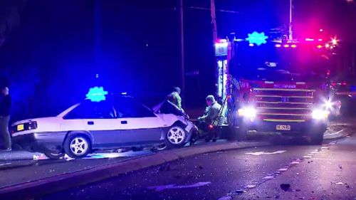 The Holden Commodore police had been chasing earlier. (9NEWS)