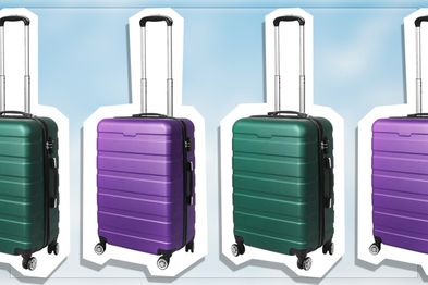 9PR: Slimbridge Carry-On Suitcase, Purple and Green