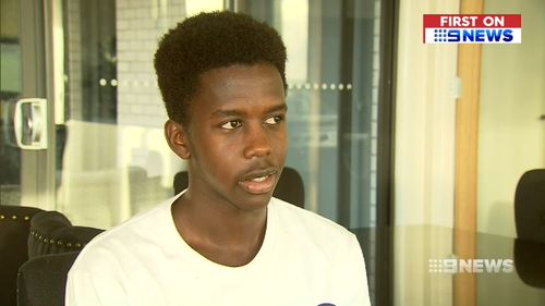 Teen footballer Ngor Aker claims he was racially abused and attacked during a school football match.