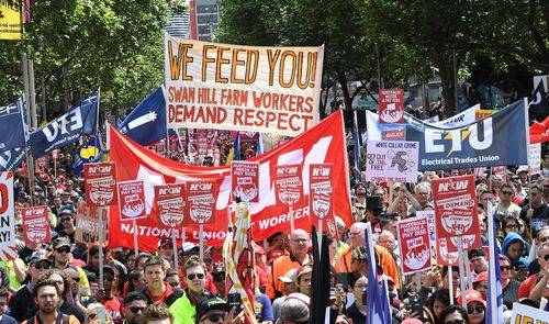 Protesters were calling for wages to keep up with the cost of living. 