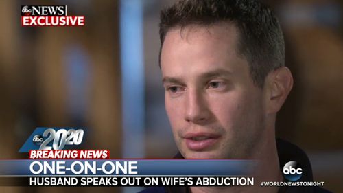 Keith Papini breaks down describing his wife's ordeal after alleged abduction while jogging. Source: ABC