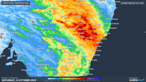 Jusqu'à 60 mm devraient tomber sur certaines parties de NSW, y compris Sydney.