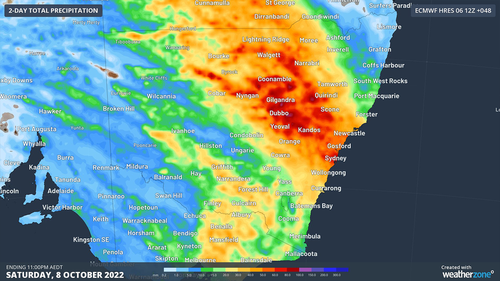 Up t o 60 mm is forecast to fall over parts of NSW, including Sydney.