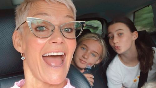 Jessica Rowe with her daughters