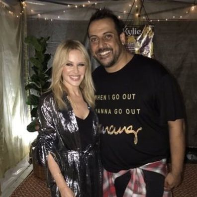 Terence Belletty with Kylie Minogue in 2018.