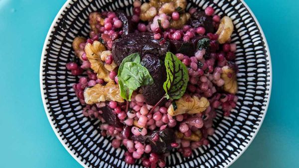 Blue Caboose's roasted beetroot and cous cous salad