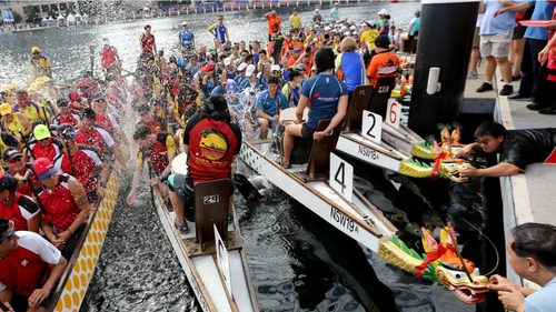 L'annuale Dragon Boat Race nel Darling Harbour di Sydney è una delle più grandi dell'emisfero australe.