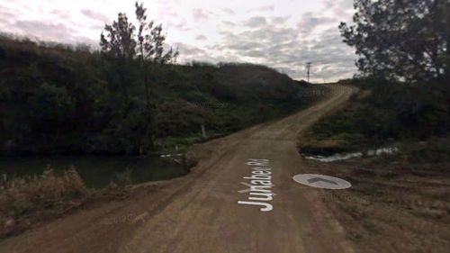 The body of an 86-year old man has been found in a car which was swept into a flooded ﻿creek in outback Queensland.The man's body was found by Queensland police in Emu Creek, Danderoo ﻿around two and a half hours drive south west of Brisbane on Friday.