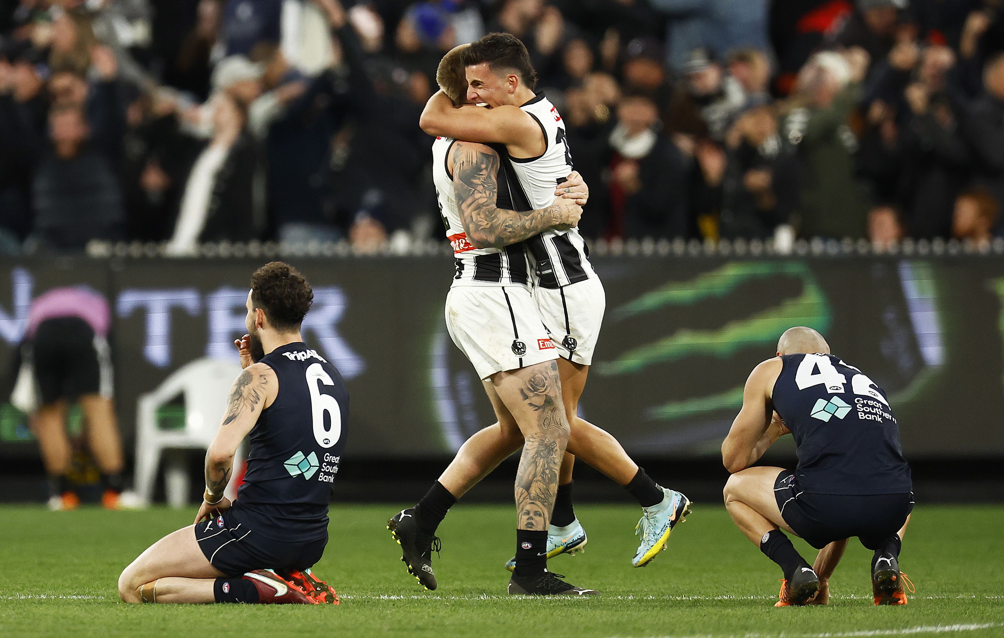 Carlton's horror finals exile extends as Magpies run down Blues in MCG belter