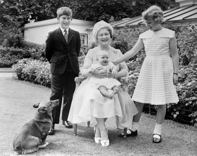 Prince Charles, the Queen Mother, Prince Andrew, Princess Anne