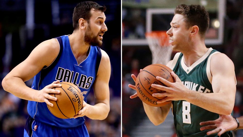 Andrew Bogut and Matthew Dellavedova will play for new teams. (AAP)