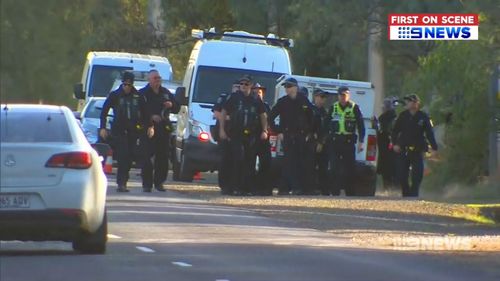 Police at the Hillier property. Picture: 9NEWS