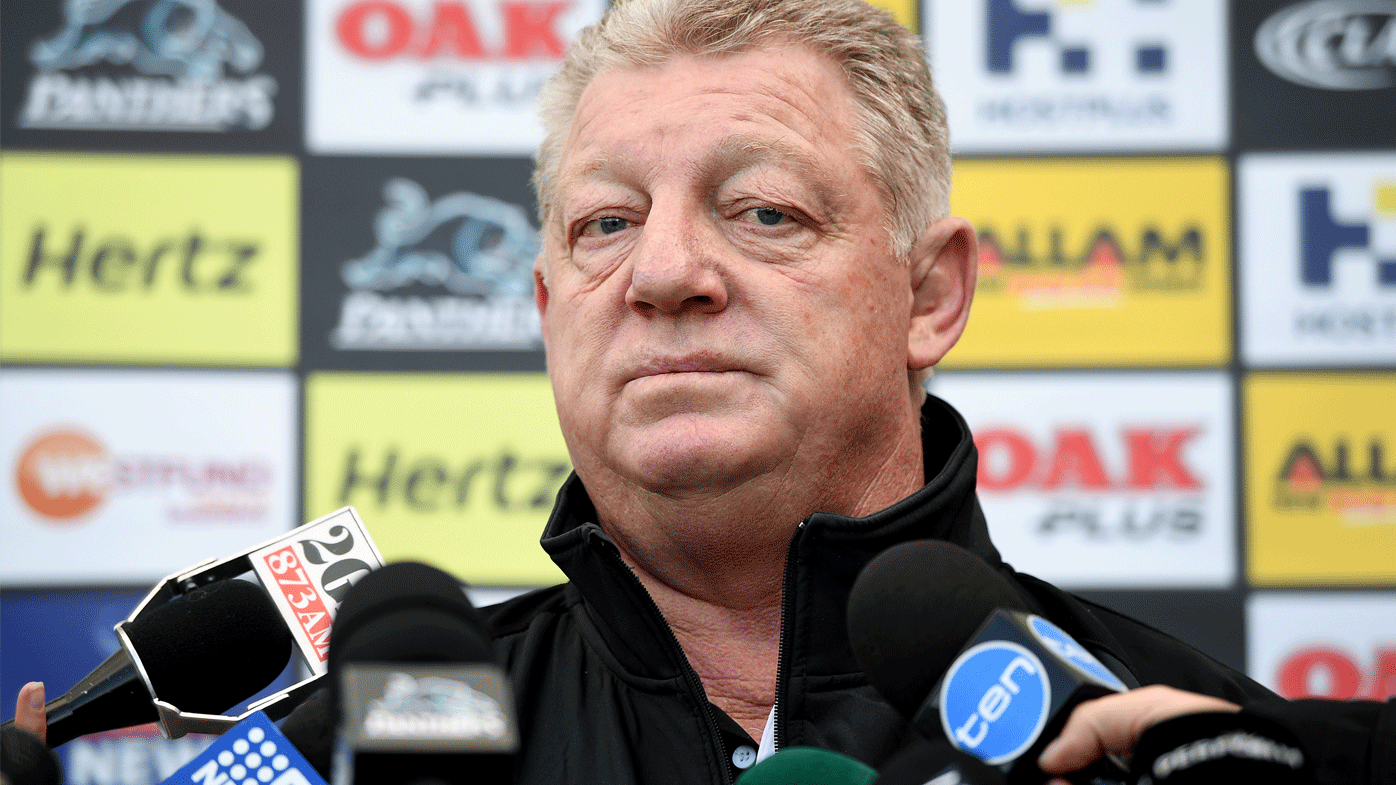 Panthers general manager Phil Gould addresses the media.