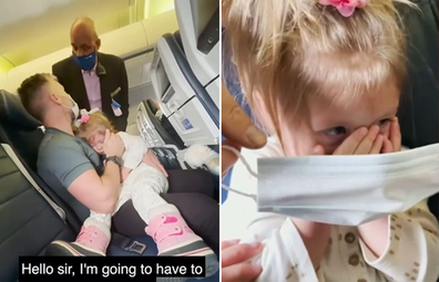 Little girl refuses to wear mask on United flight