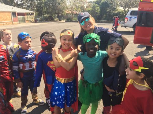 The students got into the superhero spirit. 