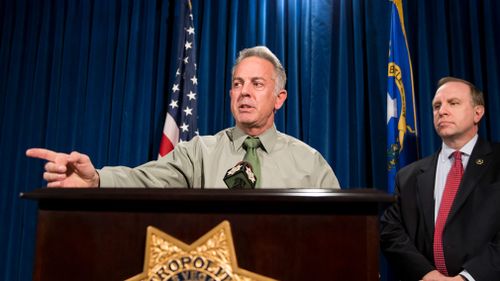 Clark County Sheriff Joe Lombardo discusses the Route 91 Harvest festival mass shooting on October 9. (AP)