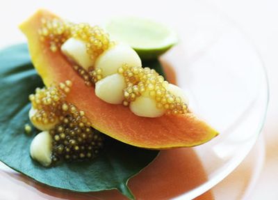 <a href="http://kitchen.nine.com.au/2016/05/19/19/25/papaya-mangosteen-and-tapioca-pearls-in-palm-syrup" target="_top">Papaya, mangosteen and tapioca pearls in palm syrup</a><br>
<br>
<a href="http://kitchen.nine.com.au/2017/01/12/11/16/in-season-january-spanner-crab-mangosteen-asparagus" target="_top">RELATED: In season January: spanner crab, mangosteen, asparagus</a>