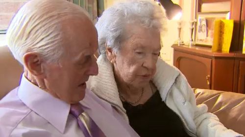 Mr Hardy and wife, Gene, have been together for 75 years. (9NEWS)