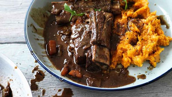 Recipe: &lt;a href=&quot;https://kitchen.nine.com.au/entertaining/hayden-quinns-beer-braised-beef-short-ribs-with-sweet-potato-mash/f64c0f9d-46a6-41bd-a079-72651c21c7df&quot; target=&quot;_top&quot;&gt;Beer braised beef short ribs with sweet potato mash&lt;/a&gt;