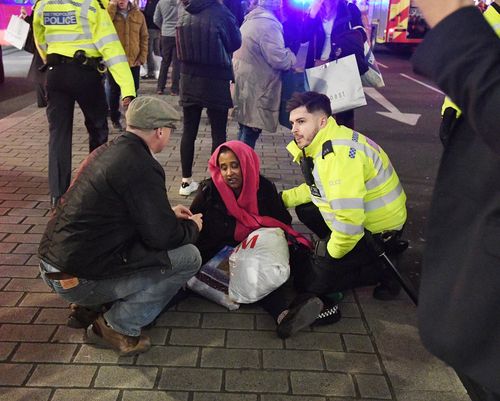 A woman was injured in the stampede as people ran from the tube. (AAP)