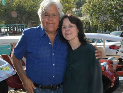 MALIBU, CALIFORNIA - AUGUST 08:  Jay Leno and Mavis Leno attend the private unveiling of the Meyers Manx electric automobile at Little Beach House Malibu on August 08, 2022 in Malibu, California. (Photo by Charley Gallay/Getty Images for Meyers Manx)