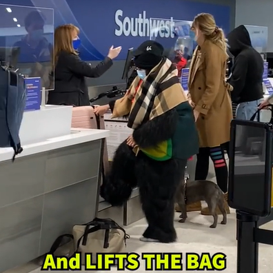 A passenger's wild baggage prank has been filmed and called out by fellow travellers after it was shared on social media.