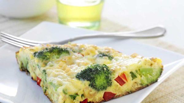 Cheesy pasta and broccoli fritatta for Australian Eggs