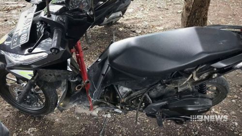 Mr Thomas' damaged scooter. (9NEWS)