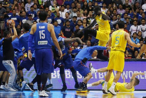 Basketball Australia has since condemned the actions of both Australian and Filipino players, but said the involvement of officials and fans in the affray is "unacceptable". Picture: AAP.