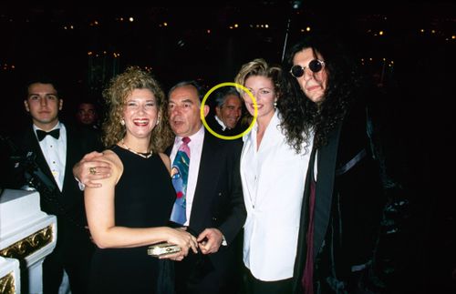 Alison Stern, Robin Leach, Jeffrey Epstein, Cecilia Nord and Howard Stern at Donald Trump's 1993 wedding.