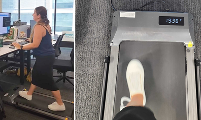 9honey tries the desk treadmill trend