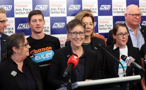 ACTU Secretary Sally McManus confirmed er party is looking at 14 seats in the upcoming election.(AAP Image/David Crosling)