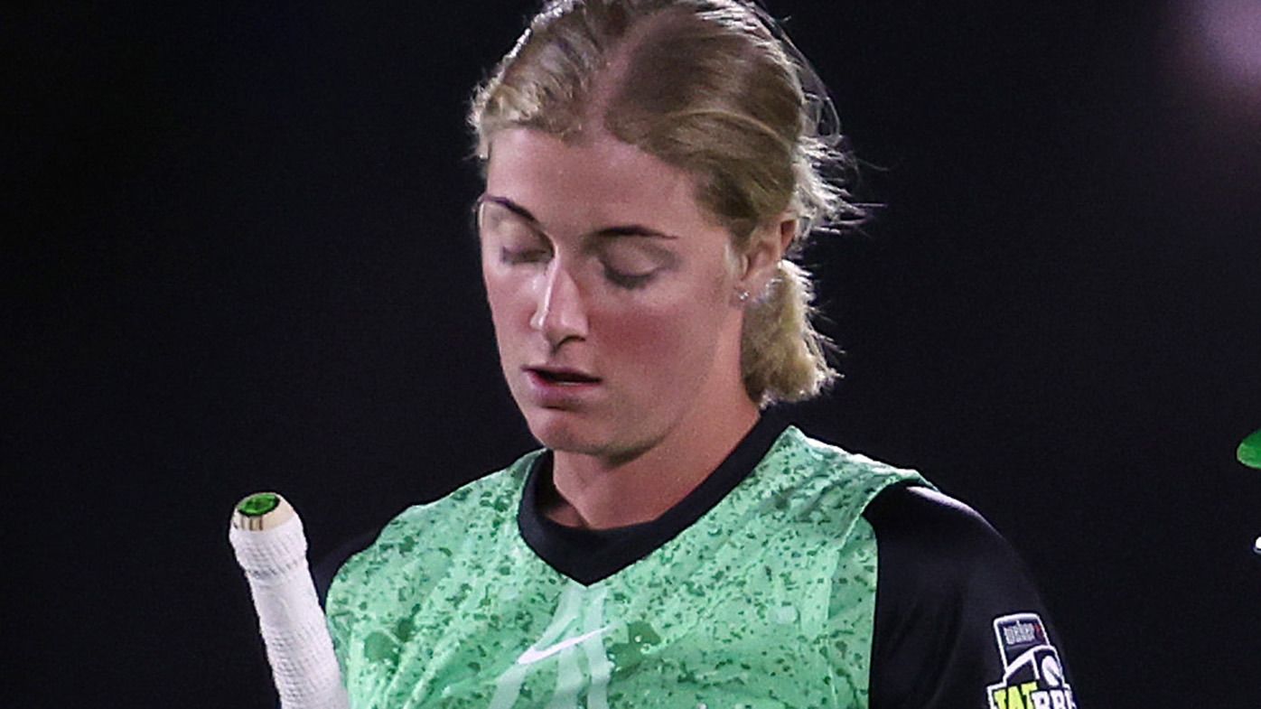 Sophie Day of the Melbourne Stars reacts after the loss  during the WBBL match between Adelaide Strikers and Melbourne Stars at Karen Rolton Oval, on October 21, 2023, in Adelaide, Australia. (Photo by Sarah Reed/Getty Images)