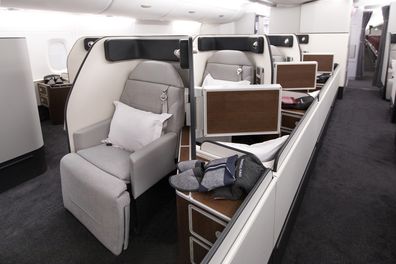 A look inside Qantas' new First Class cabin in 2022.