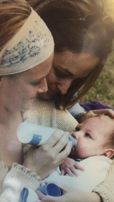 Melinda and ex-sister-in-law with baby.