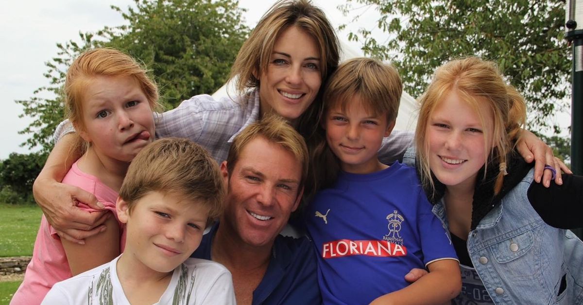 Elizabeth Hurley reunites with Shane Warne's kids at Oaks Day