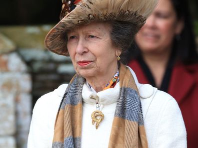  Princess Anne, Princess Royal attends the Christmas Morning Service at Sandringham Church on December 25