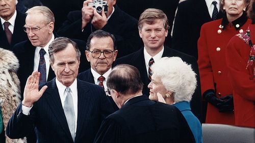 George H W Bush's Inauguration to become 41st President of the USA.