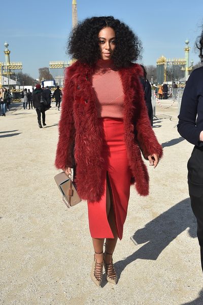 Solange Knowles shows us how it's done - red, red and a little more red.