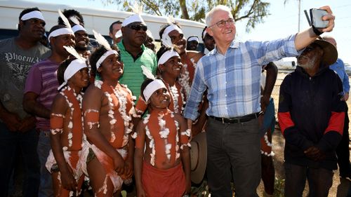 Mr Turnbull was given a welcome to country in the local language. Picture: AAP