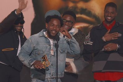 Kendrick Lamar accepts the 2025 Grammy for Song of the Year