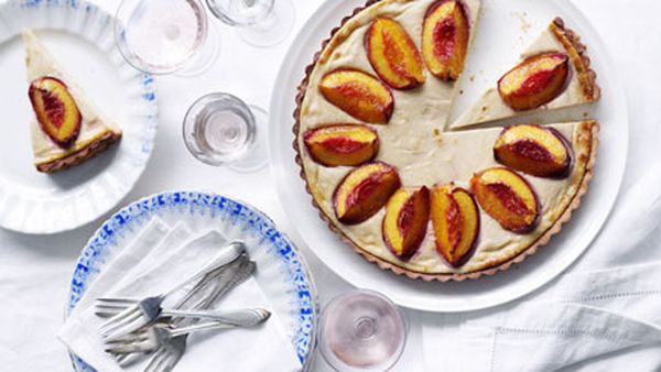 Nectarine and spiced-ricotta tart