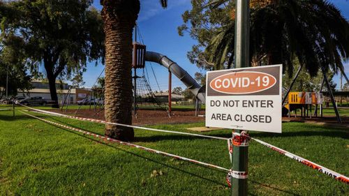 Playgrounds like this one in Cobar will be reopened from Friday.