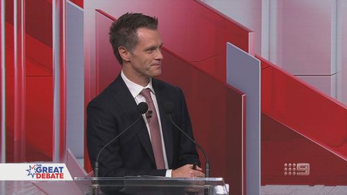 Chris Minns during the leaders debate.