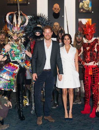 Prince Harry, Duke of Sussex and Meghan, Duchess of Sussex visit Courtnay Creative for an event celebrating the city's thriving arts scene on October 29, 2018 in Wellington, New Zealand.
