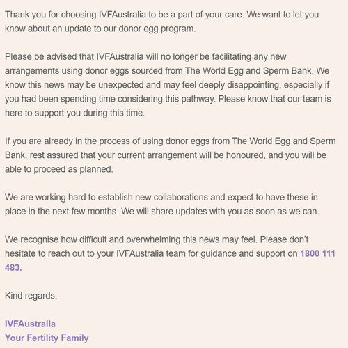 This is the update IVFAustraliia customers received.