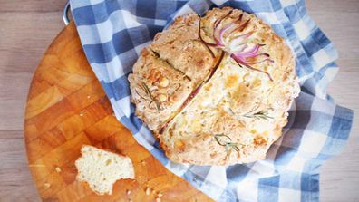 Quarantine Kitchen does decorated no-knead soda bread