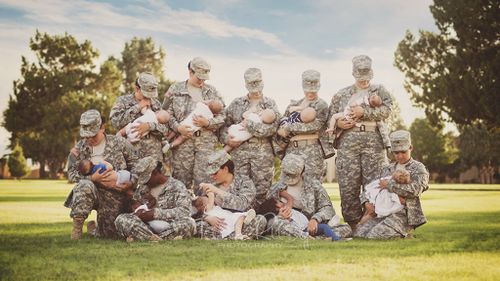 Breastfeeding soldier mums celebrate nursing room opening at Texan army base