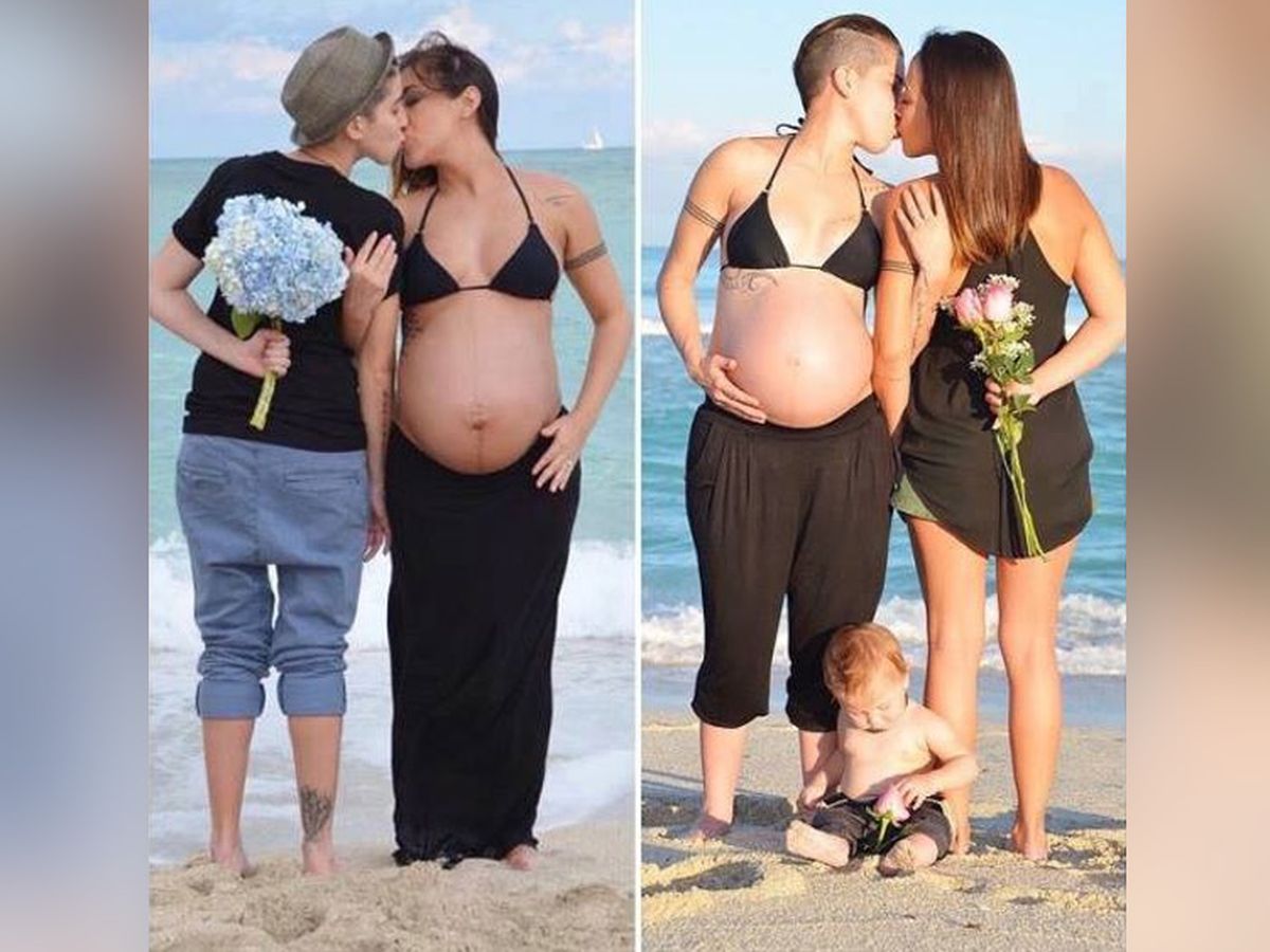 Lesbian couple's stunning maternity portraits go viral - 9Coach